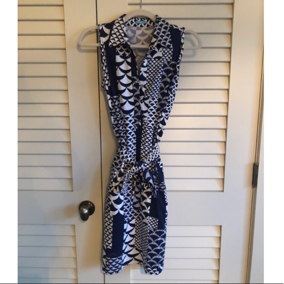 JMcLaughlin belted Sleeveless Dress in Belt Print